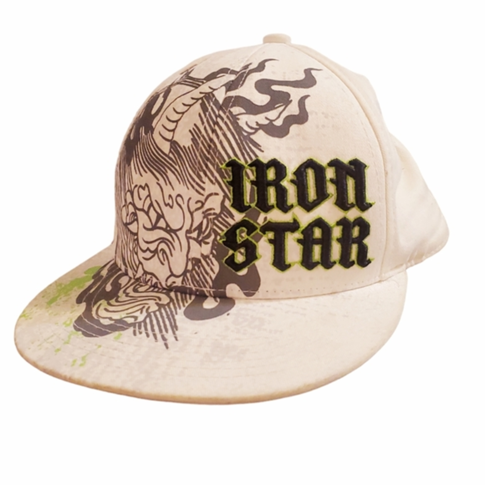 Iron Star UFC Men's Born to Brawl‎ White MMA Snapback Flat Bill Hat